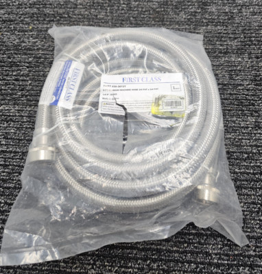 FIRST CLASS 50-3072T: 6FT SS WASH MACHINE HOSE 3/4 FHT x 3/4 FHT