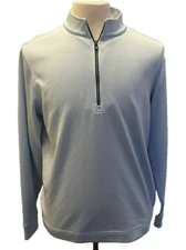 FootJoy Golf Men’s Light Blue Performance Polyester Sz Large 1/4 Zip Pullover