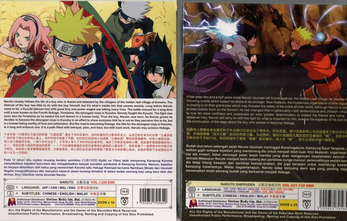 ANIME DVD –NARUTO SHIPPUDEN (Vol.1-220End) ~English Sub