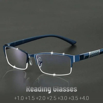 Gafas de lectura para hombres y mujeres, lentes de lectura de medio Eyewear