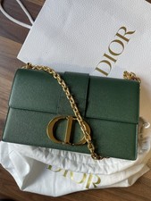 Christian Dior Montaigne Green Chain Cross Body East West Bag