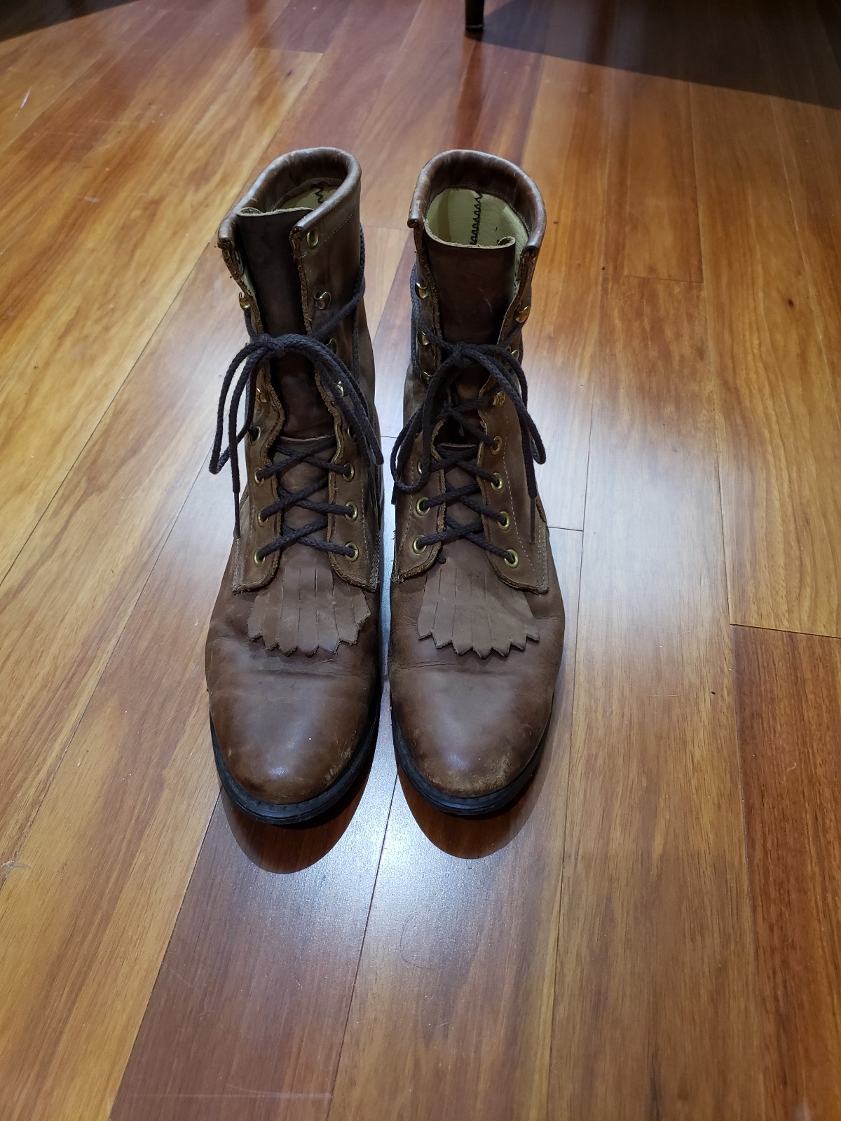 Kiltie Boots Lace Up Granny Boots Size 
