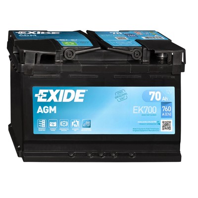 Exide 70Ah Autobatterie EK700 AGM EN760A 12V Start-Stop Starterbatterie PKW