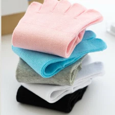 5 Pack Women Five Finger Toe Dress Socks Cotton Solid Sport Casual Classic 5-9