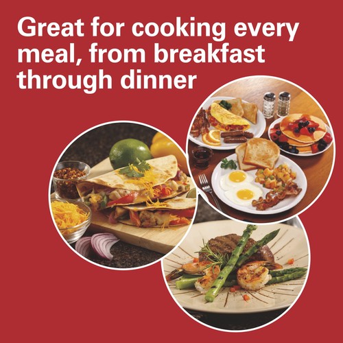ELECTRIC INDOOR GRILL GRIDDLE 180 Sq In Nonstick Surface Adjustable Temperature - Picture 3 of 12