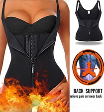 Women Waist Trainer Zipper Sauna Vest Body Shaper Neoprene Shapewear Tank Top