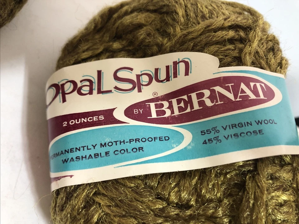 De Colección Hilado Bernat "Opal Hilado" Mezcla Dorada Mezcla Lana Virgen Madejas 2ozs - Lote de 7 Foto 2 de 4
