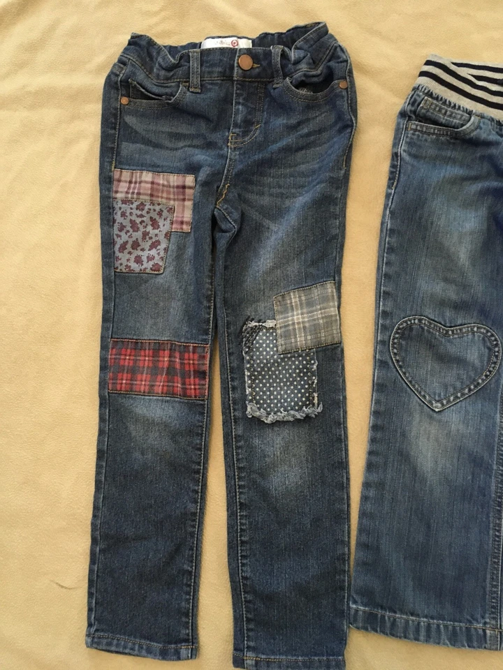 Lote de 6 parches de corazones Mini Boden Annie Cherokee súper lindos de Jeans para niñas Foto 4 de 4