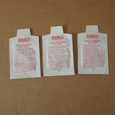 Lot 3 Kiehl's Kiehls Light, Nurishing Eye Cream Skin Treatment Sample Packet 5ml