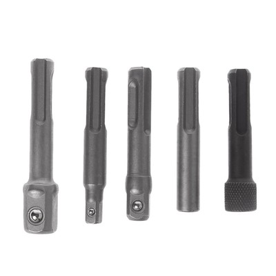5Pcs Plus 1/4 Socket Driver Hammer Drill Bit Chuck Adaptor Bar Set