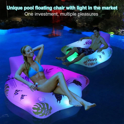 Pool Floats With 2 Cup Holders For Adults Inflatable Lounge Pool Toys Home Summe - Picture 1 of 13