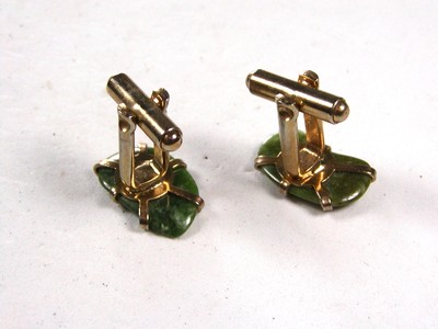Vintage La Mode 10k 1/20 GF Gold Filled Cufflinks with Goldstone Vintage La Mode 10k 1/20 GF Gold Filled Cufflinks with Goldstone