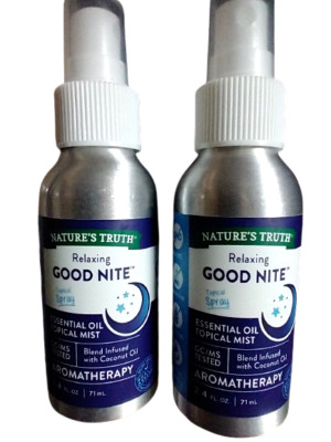 Nature's Truth Good Night Sleep Oil~ 2.4oz spray~ Essential Oils ~ Lot of 2
