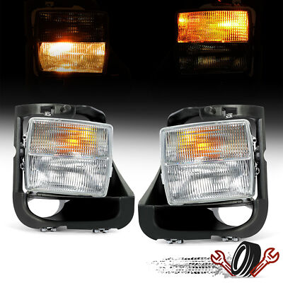 Left & Right Clear Fog & Signal  Lens Light Set Fit For 2004-2007 Cadillac CTS-V