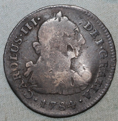 Peru 1784 ME M.I. ~ Silver 2 Reales ~ Charles III