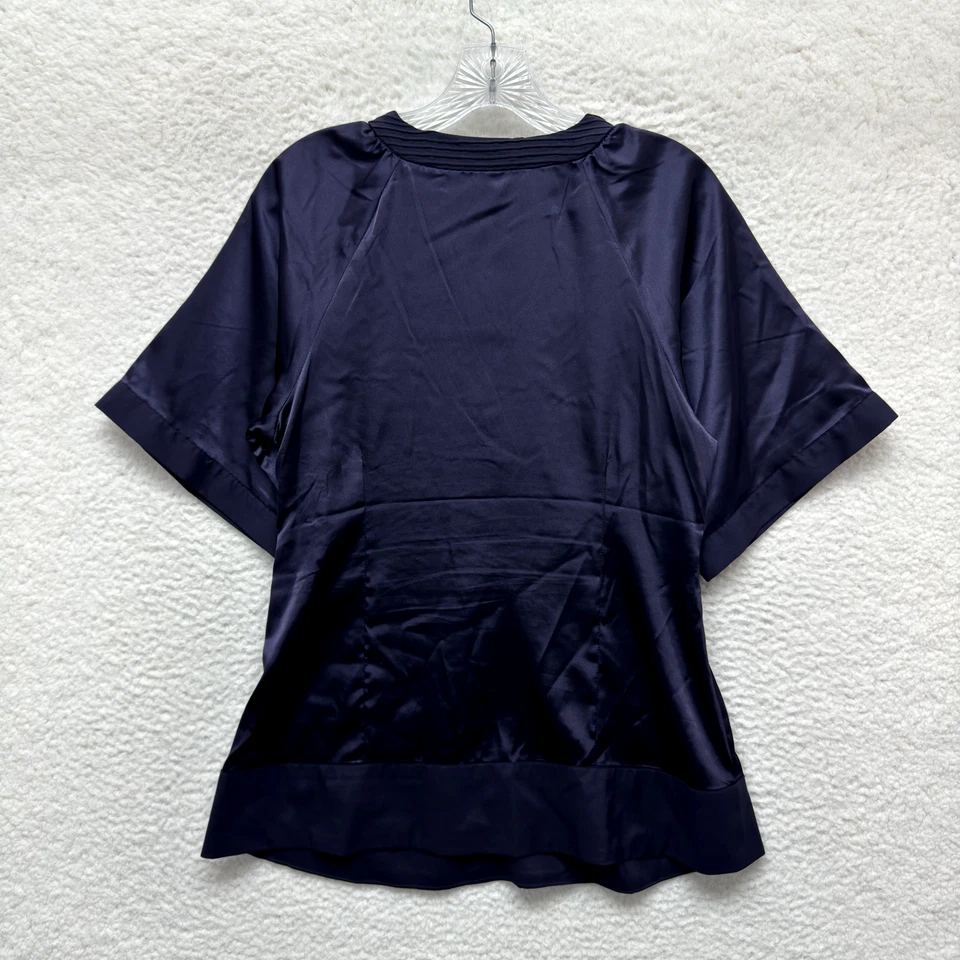 Top Y2K Vintage BCBGMAXAZRIA Medio Púrpura Satinado Corpcore Oficina Boho Grunge Foto 2 de 4