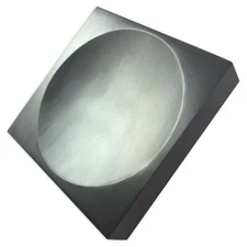 Solid Steel Doming Bench Block Anvil Concave Grooved 4" x 3/4" Tool