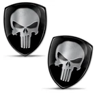 2 x 3D Silicone Sticker Motorcycle Bike Helmet Laptop Skull Skull Badge