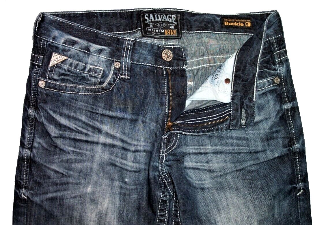 SALVAGE MAYHEM Designed for BUCKLE SLVG Boot Cut Denim Blue
