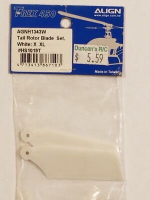 Align Trex450 AGNH1343W Tail Rotor Blade set, White X XL HS1019T