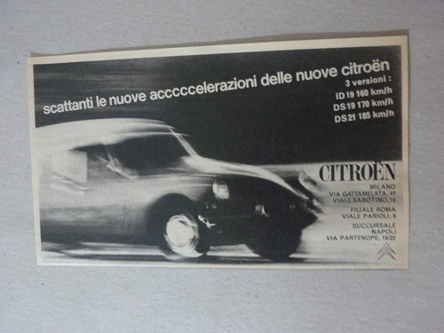 # ADVERTISING PUBBLICITA' CITROEN ID 19 - DS 19 - DS 21  -- 1965 VEDI ALTRE  - Foto 1 di 2