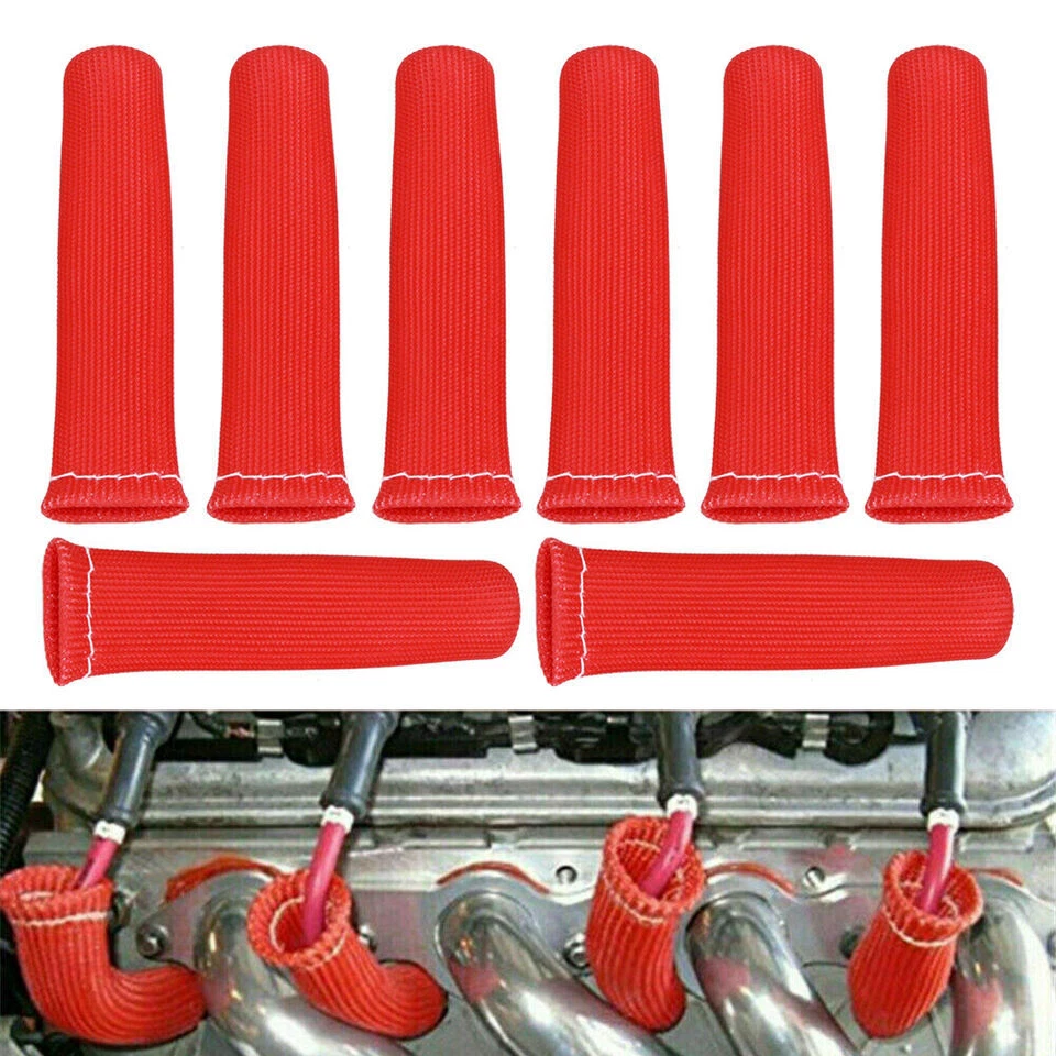 8Pack Spark Plug Wire Boots Protector Sleeve Heat Shield Cover Fit LS1/LS2 2500° - Image 2 of 4