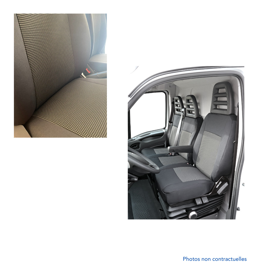 Housses de sièges sur mesure Citroën Berlingo et Partner 2008 en tissu gris renforcé