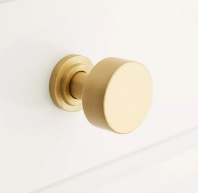 SIGNATURE HARDWARE 1-1/4'' COLMAR BRASS CABINET KNOB - SATIN BRASS