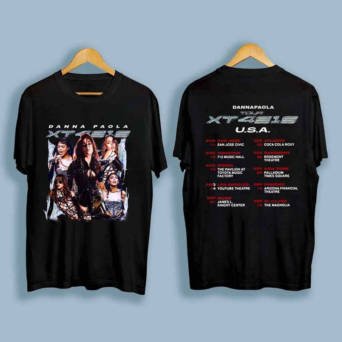 Danna Paola Singer Tour Dates USA Shirt Unisex Cotton S-5XL Black