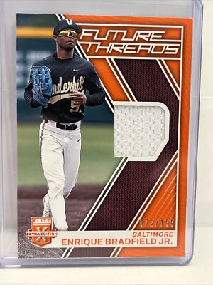 2023 Panini Baseball Elite Extra Edition Enrique Barfield Jr Orange Patch /199 