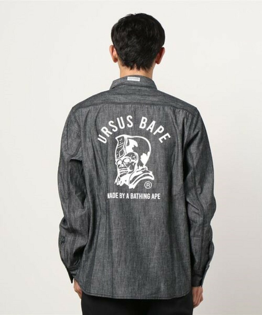 A BATHING APE Men's URSUS CHAMBRAY RELAXED SHIRT 2colors