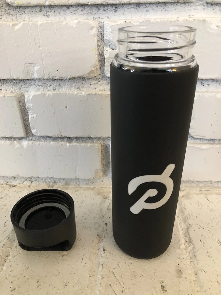 Peloton Glass Water Bottle With Silicone Non-Slip Grip Screw Top Lid - Image 3 of 4