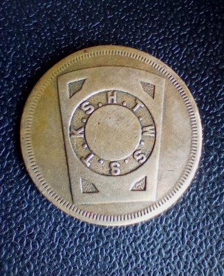 K.S.H.T.W.S.S.T. Masonic Membership Token Penny Freemason Rare Coin KSHTWSST