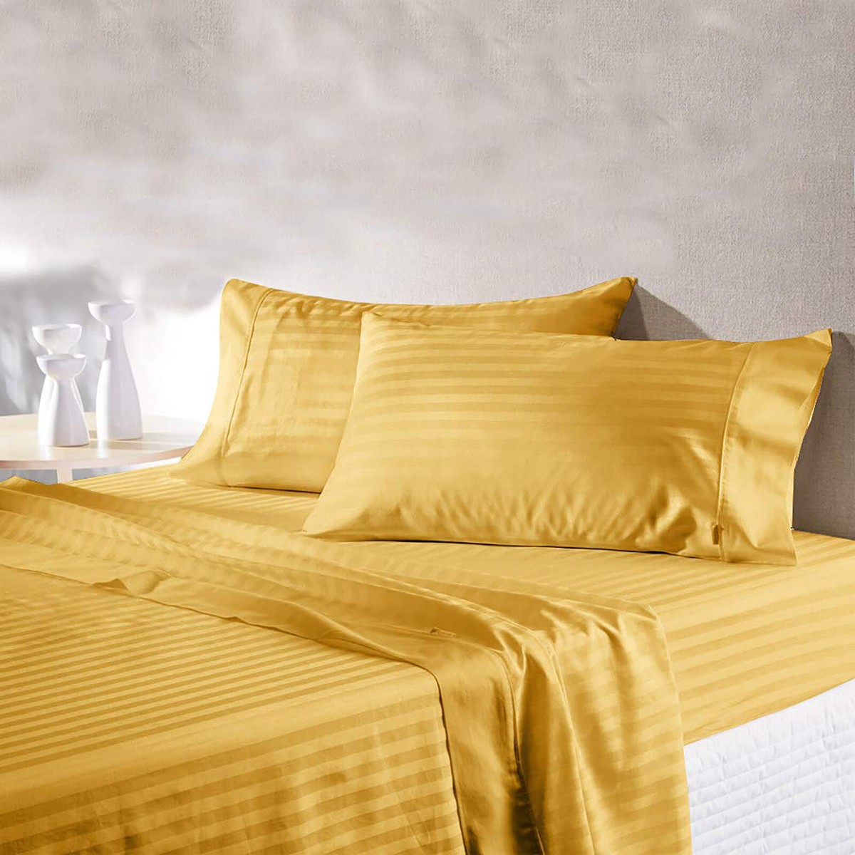 Fitted Sheet Set 3 PCs with Extra Deep Pocket Till 30 Egyptian Cotton 1200 TC | UK
