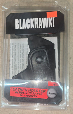Blackhawk Leather Inside Pants Holster Size 33 RIGHT HAND SIG P238 #4220433BK-R