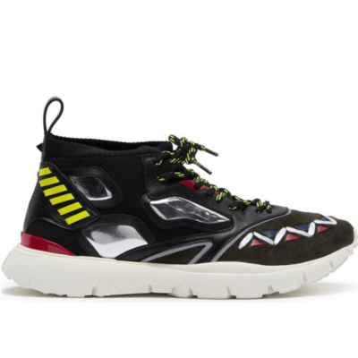 Valentino Garavani geo design leather overlay mesh  display picture 2