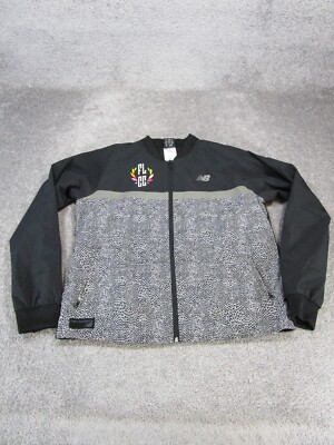 New Balance Jacket Womens Large Black Bomber Outdoor *Stains