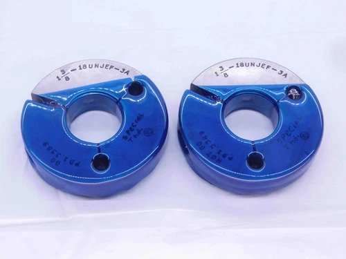 1 3/8 18 UNJEF 3A SPECIAL THREAD RING GAGES 1.375 GO NO GO PDS= 1.3389 & 1.3349