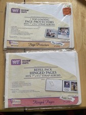 Westrim Crafts Scrapbook Refill Pack 7"x5.5  Strap Hinge Pages 30, 15 Sheets.