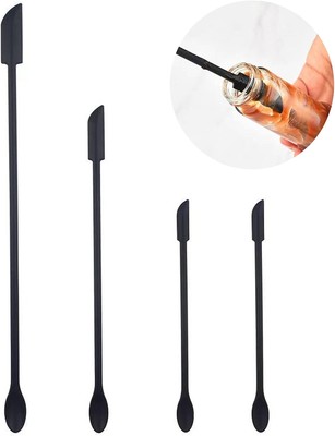 4 Pieces Mini Silicone Spatula Set, Small Rubber Spatula for Makeup, Thin Jar Sc