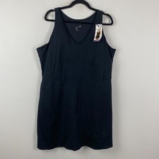 Gap Fit Active Tank Dress Women Size XXL Black Stretch Shelf Bra Inner Shorts