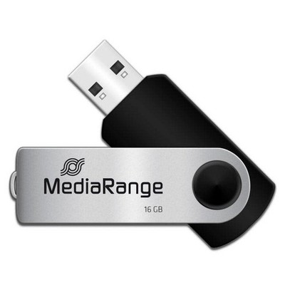 MediaRange USB-Stick schwarz, silber 16 GB, 1 St.