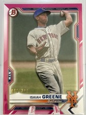 2021 Bowman - Prospects Isaiah Greene #BP-62 Fuchsia Border /299 (RC) NY Mets🔥