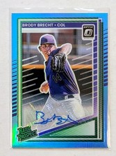 2025 Donruss Optic Brody Brecht Carolina Blue Prizm Auto /35 #105 Rockies