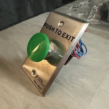 Alarm Controls TS-14 Green Mushroom Push to Exit Button Pneumatic Timer