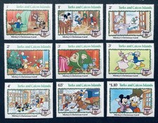 TURKS & CAICOS DISNEY MICKEY'S CHRISTMAS CAROL STAMPS SET 1982 MNH DICKENS
