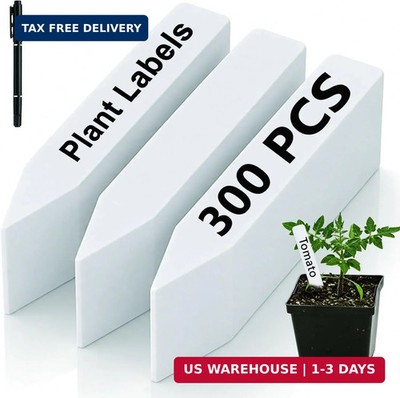 300 Pack Plant Labels, 4 Inch Potted Plant Name Tags Plastic, Seedlings Seed Mar
