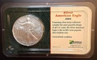 2005 Uncirculated American Silver Eagle - Littleton Holder - 99.9% Silver