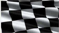 Gro&szlig;e schwarz-wei&szlig;e karierte Flagge f&uuml;r F1 Autorennen, 5 x 3 Fu&szlig;