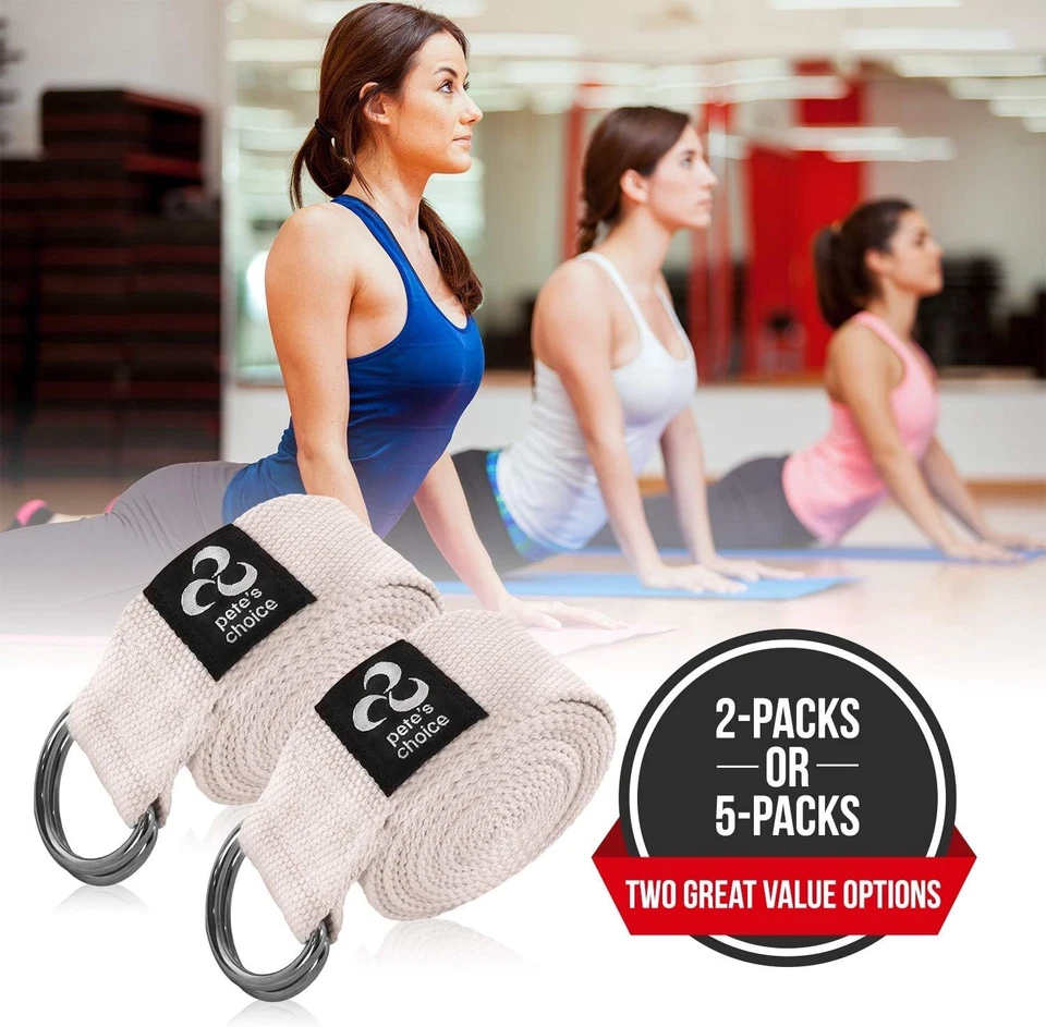 Alças de ioga 8 pés com anel-D durável - Perfeito para Pilates e flexibilidade - Imagem 4 de 4